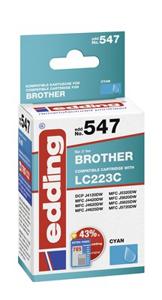 Edding Inktcartridge vervangt Brother LC-223C Compatibel Cyaan EDD-547 18-547