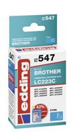 Edding Inktcartridge vervangt Brother LC-223C Compatibel Cyaan EDD-547 18-547 - thumbnail