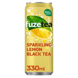 Frisdrank Fuze Tea Black Tea sparkling lemon blik 330ml