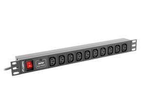 Lanberg PDU-10I-0200-IEC-BK energiedistributie 10 AC-uitgang(en) 1U Zwart