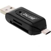 InLine 66779 USB/Micro-USB Zwart geheugenkaartlezer