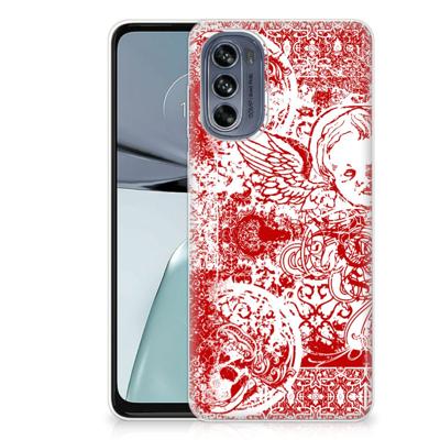 Silicone Back Case Motorola Moto G62 5G Angel Skull Rood