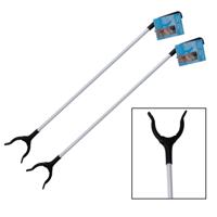 Vuilnis en afval grijper - 2x - grijpstok - oppakstok - wit - 83 cm