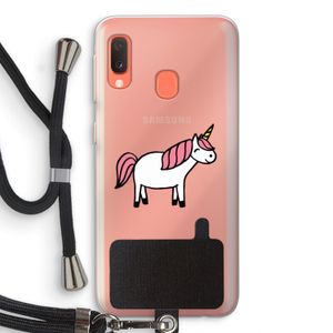 Eenhoorn: Samsung Galaxy A20e Transparant Hoesje met koord