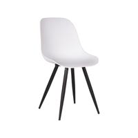 LABEL51 Eetkamerstoel Monza - Wit - PP - Zwart Metalen Frame