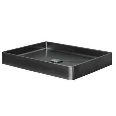Qisani Vanity opbouwwastafel 52x41x7cm zonder kraangat met afvoerplug Gunmetal 181021