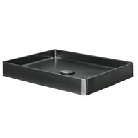 Qisani Vanity opbouwwastafel 52x41x7cm zonder kraangat met afvoerplug Gunmetal 181021