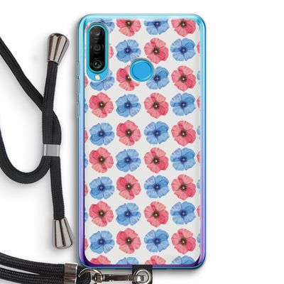 Klaproosjes: Huawei P30 Lite Transparant Hoesje met koord