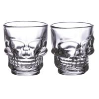 2 glazen shotglaasjes (60ml) - Schedel