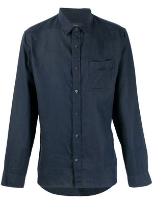Vince chemise en lin à manches longues - Bleu