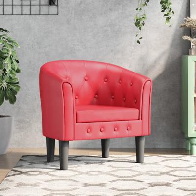 Kuipstoel kunstleer rood