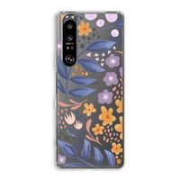 Flowers with blue leaves: Sony Xperia 1 III Transparant Hoesje