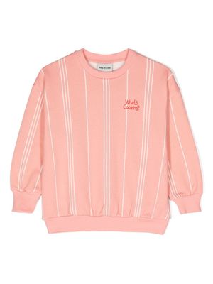 Mini Rodini pull What's Cooking en coton biologique à logo brodé - Rose