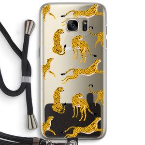 Luipaard: Samsung Galaxy S7 Edge Transparant Hoesje met koord
