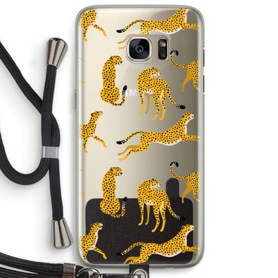 Luipaard: Samsung Galaxy S7 Edge Transparant Hoesje met koord