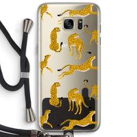 Luipaard: Samsung Galaxy S7 Edge Transparant Hoesje met koord