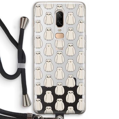 Uilen: OnePlus 6 Transparant Hoesje met koord