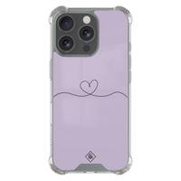 iPhone 16 Pro shockproof hoesje - Hart lila