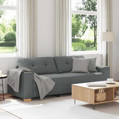 3-zitsbank donkergrijs 180 cm stof