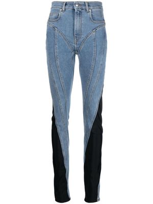 Mugler jean à taille haute - Bleu