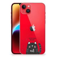 iPhone 14 Plus Telefoonhoesje met Naam Cat Good Day