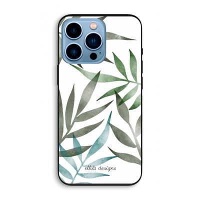Tropical watercolor leaves: iPhone 13 Pro Biologisch afbreekbaar hoesje