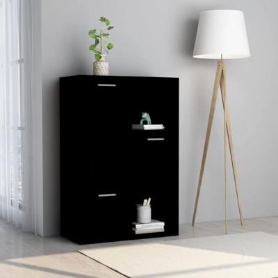 Opbergkast 60x29,5x90 cm bewerkt hout zwart