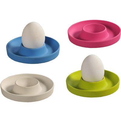 Gekleurde eierdopjes van 10 x 2 cm - 4x - Melamine - Tafel dekken - Ronde eierdoppen - Ontbijt