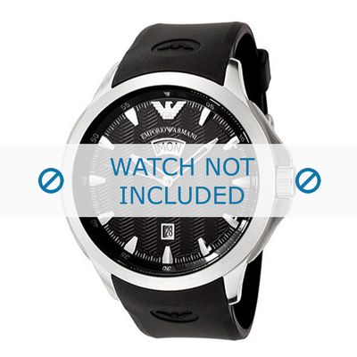 Horlogeband Armani AR0631 / AR0634 Silicoon Zwart 23mm