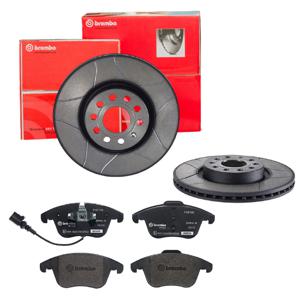 Remmenset, remschijf BREMBO, Remschijftype: Binnen geventileerd, Inbouwplaats: Vooras, u.a. für Seat, VW, Audi