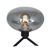 Steinhauer Glazen tafellampReflexion 22cm zwart met smoke glas - 2681ZW