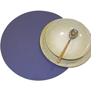 Wicotex Placemats Uni - donker blauw - rond 38 cm - anti slip laag - Teflon coating toplaag