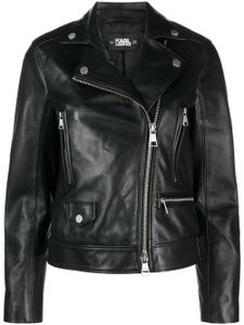 Karl Lagerfeld veste de moto en cuir - Noir