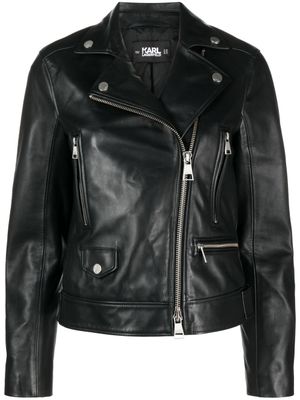 Karl Lagerfeld veste de moto en cuir - Noir