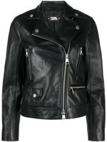 Karl Lagerfeld veste de moto en cuir - Noir