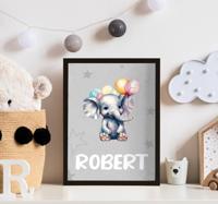 Babyolifant met ballonnen dieren poster