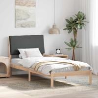 Bedframe Bruin en donkergrijs 100 x 200 cm Massief grenenhout