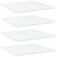 Wandschappen 4 st 40x40x1,5 cm bewerkt hout wit