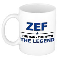 Zef The man, The myth the legend cadeau koffie mok / thee beker 300 ml - thumbnail