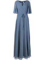 Marchesa Notte Bridesmaids robe longue à fleurs brodées - Bleu - thumbnail