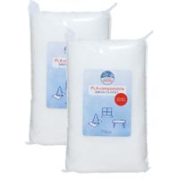 Sneeuwdeken - 2x - wit - 250 x 100 cm - polyester - sneeuwtapijt - kerstversiering