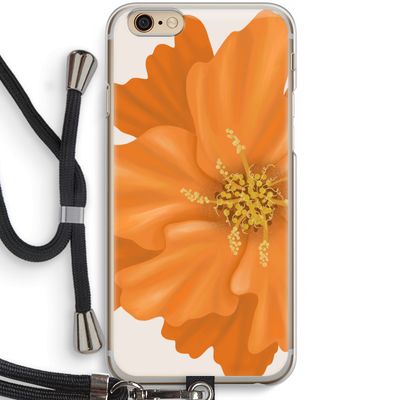 Orange Ellila flower: iPhone 6 / 6S Transparant Hoesje met koord