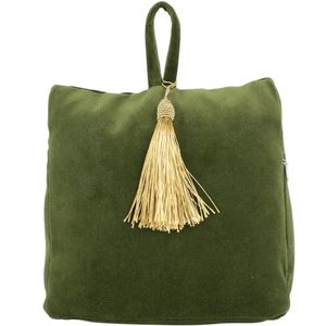 Fluwelen deurstopper 18 cm groen