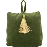 Fluwelen deurstopper 18 cm groen