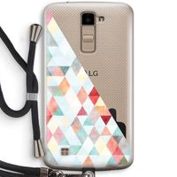 Gekleurde driehoekjes pastel: LG K10 (2016) Transparant Hoesje met koord