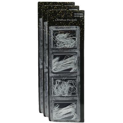 Kerstbalhaakjes - 450x - zilver - 7 en 10 cm - kerstballen ophangen haakjes