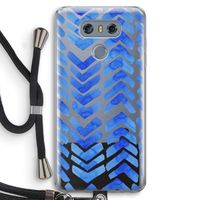 Blauwe pijlen: LG G6 Transparant Hoesje met koord