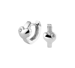 TFT Klapoorringen Hart Zirkonia Zilver Gerhodineerd Glanzend