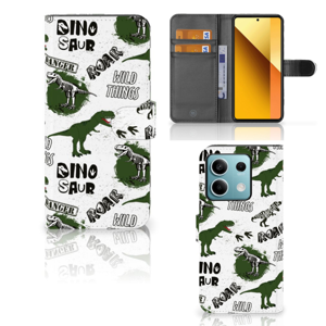Telefoonhoesje met Pasjes voor Xiaomi Redmi Note 13 5G Dinosaurus