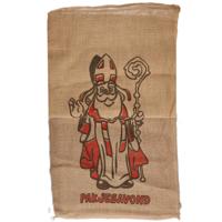 Jute cadeau zak - 2x - voor Sinterklaas - met print en tekst - 60 x 102 cm - Pakjesavond